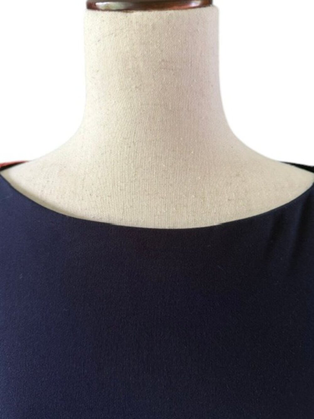 LAUREN Ralph Lauren Color Block Navy Cream Coral Sleeveless Shift Dress SZ 8 EUC - Picture 5 of 16